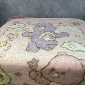 Vintage Care Bears Best Friend Bear Funshine Bear Love-a-Lot Bear Fleece Blanket